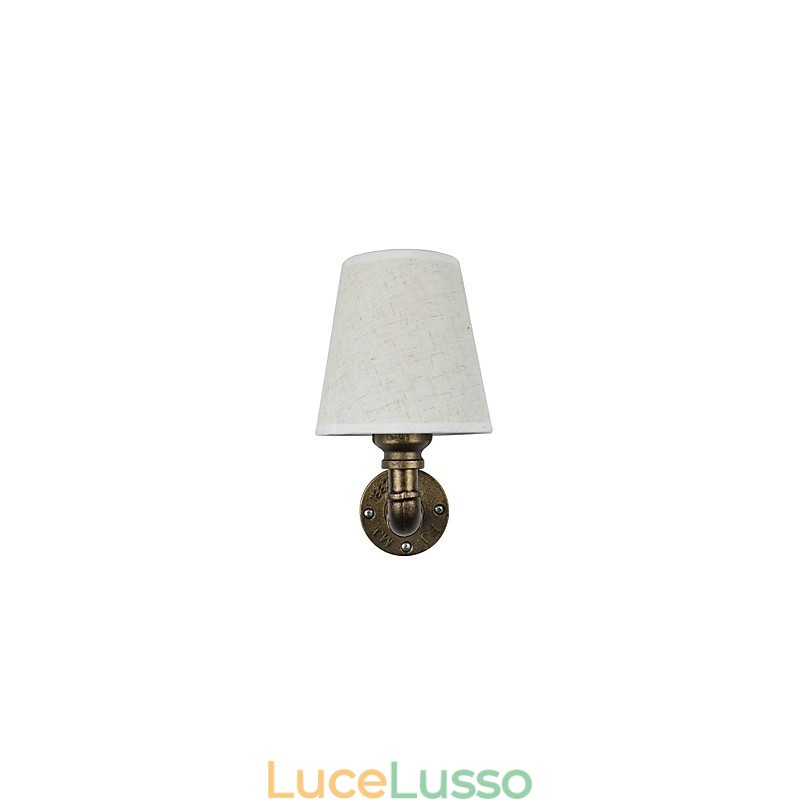 Applique da parete rustica in ottone per luce ambientale