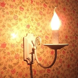 Lampada da parete moderna semplice a candela con testa singola, lampada da comodino per corridoio