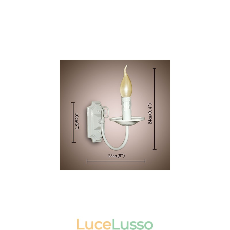 Lampada da parete moderna semplice a candela con testa singola, lampada da comodino per corridoio