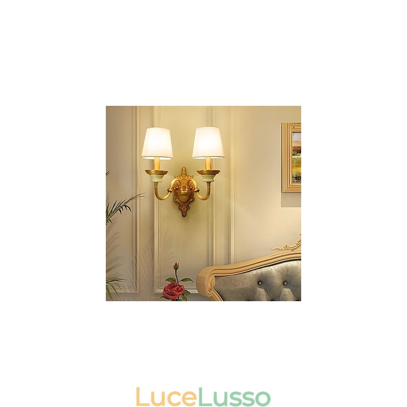 Semplice paese tradizionale classico ottone caratteristica per mini stile applique da parete uplight luce da parete