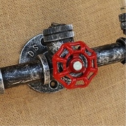 Lampada da parete retrò industriale a vento con interruttore a bottiglia d'acqua, luce da parete blu