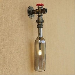 Lampada da parete a forma di bottiglia d'acqua grigio fumo