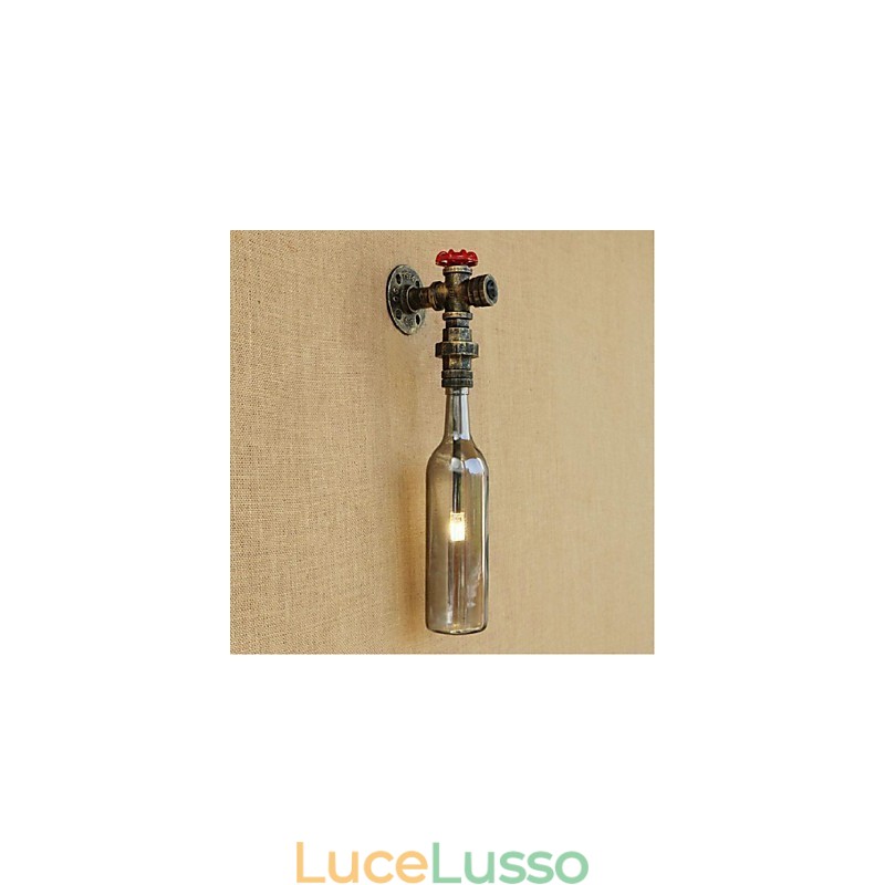 Lampada da parete a forma di bottiglia d'acqua grigio fumo