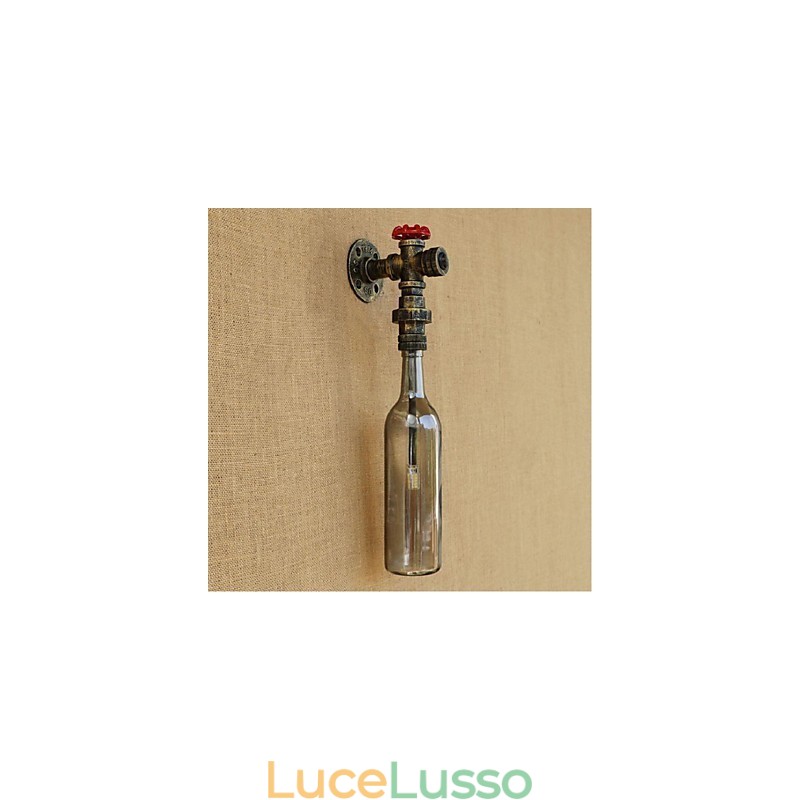 Lampada da parete a forma di bottiglia d'acqua grigio fumo