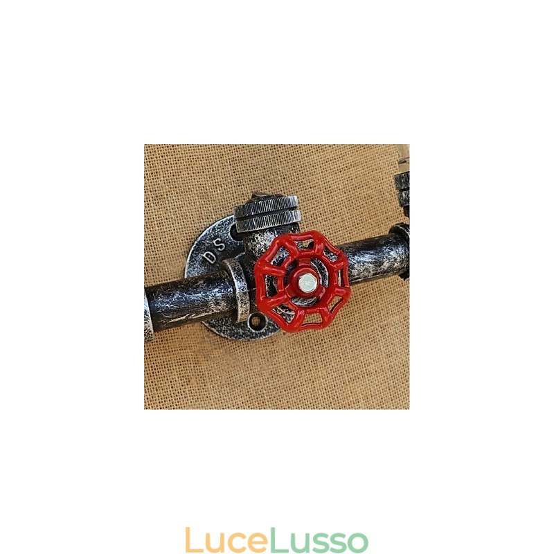 Lampada da parete retrò industriale a vento con interruttore a bottiglia d'acqua, luce da parete ambra