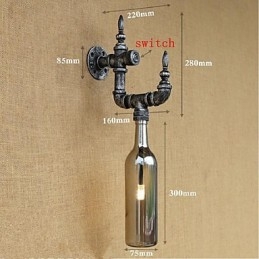 Lampada da parete retrò con interruttore, bar, caffetteria, ristorante, navata, pipa ad acqua, bottiglia