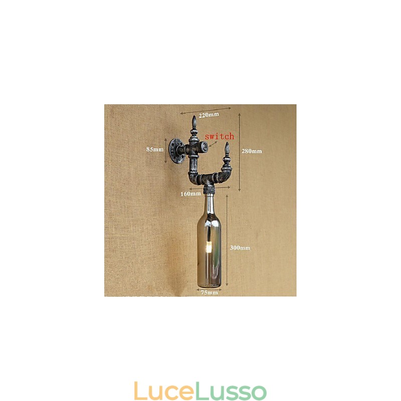Lampada da parete retrò con interruttore, bar, caffetteria, ristorante, navata, pipa ad acqua, bottiglia