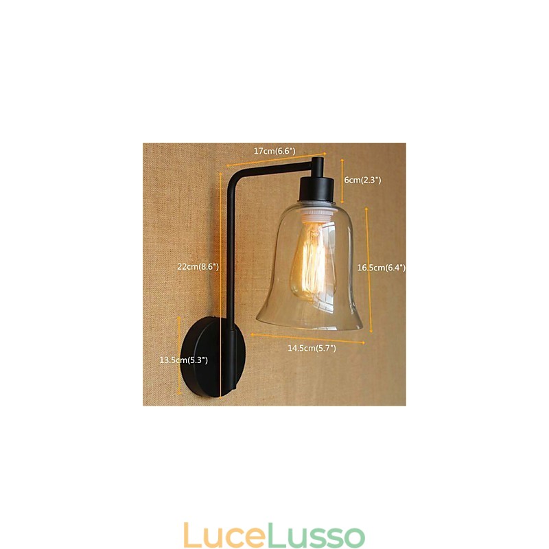 Finitura rustica in ossido nero per la luce ambientale del braccio oscillante