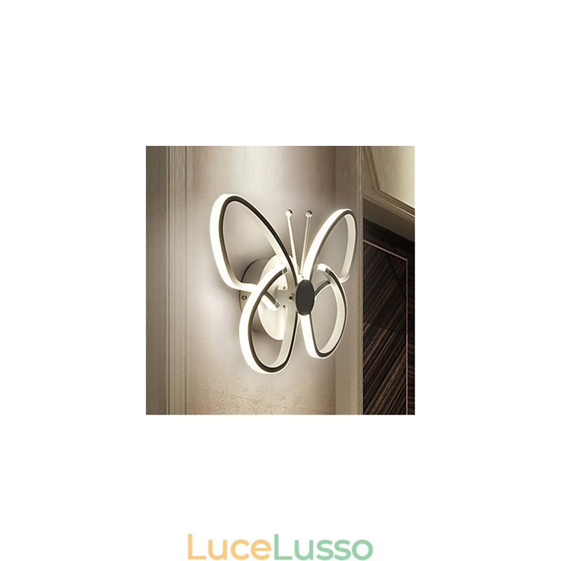 Moderne luci da parete a forma di farfalla creative in metallo acrilico soggiorno corridoio camera da letto camere d'albergo lampada da comodino