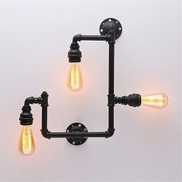 3 teste Vintage Industrial Pipe Wall Lights Nero Luci creative Ristorante Caffetteria Bar Decorazione illuminazione