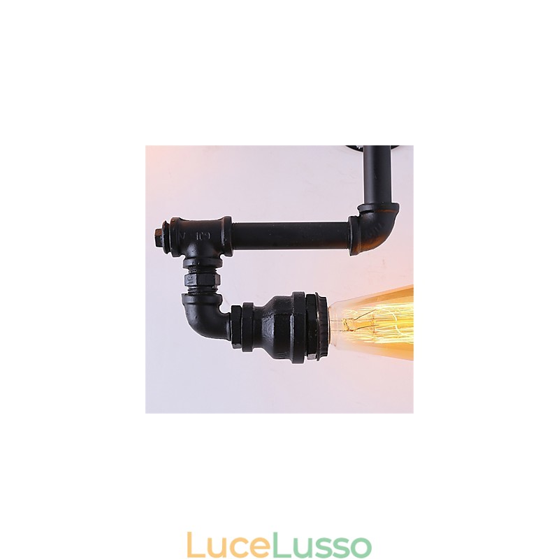 3 teste Vintage Industrial Pipe Wall Lights Nero Luci creative Ristorante Caffetteria Bar Decorazione illuminazione
