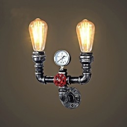 2 teste Vintage Industrial Metal Wall Lights Ristorante Caffetteria Bar Decorazione illuminazione