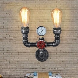 2 teste Vintage Industrial Metal Wall Lights Ristorante Caffetteria Bar Decorazione illuminazione