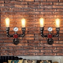 2 teste Vintage Industrial Metal Wall Lights Ristorante Caffetteria Bar Decorazione illuminazione