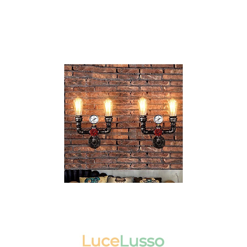 2 teste Vintage Industrial Metal Wall Lights Ristorante Caffetteria Bar Decorazione illuminazione