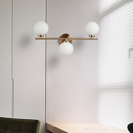 Lampada da parete in vetro moderna contemporanea in bronzo caratteristica per mini stile applique da parete con luce verso l'alto applique da parete