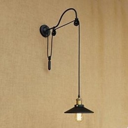 Lampada da parete per sala da pranzo con sollevamento e lunghezza del filo regolabile della lampada da parete per camera da letto in ferro con carattere creativo retrò