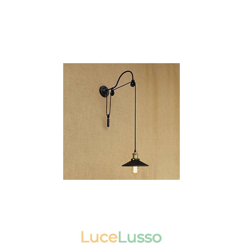 Lampada da parete per sala da pranzo con sollevamento e lunghezza del filo regolabile della lampada da parete per camera da letto in ferro con carattere creativo retrò