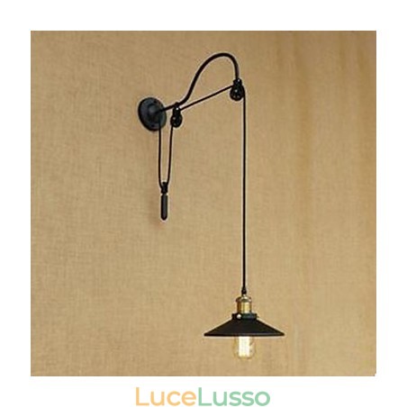 Lampada da parete per sala da pranzo con sollevamento e lunghezza del filo regolabile della lampada da parete per camera da letto in ferro con carattere creativo retrò Lampada da parete per sala da pranzo con sollevamento e lunghezza del filo regolabile della lampada da parete per camera da letto in ferro con carattere creativo retrò