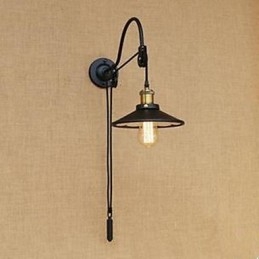 Lampada da parete per sala da pranzo con sollevamento e lunghezza del filo regolabile della lampada da parete per camera da letto in ferro con carattere creativo retrò