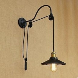 Lampada da parete per sala da pranzo con sollevamento e lunghezza del filo regolabile della lampada da parete per camera da letto in ferro con carattere creativo retrò
