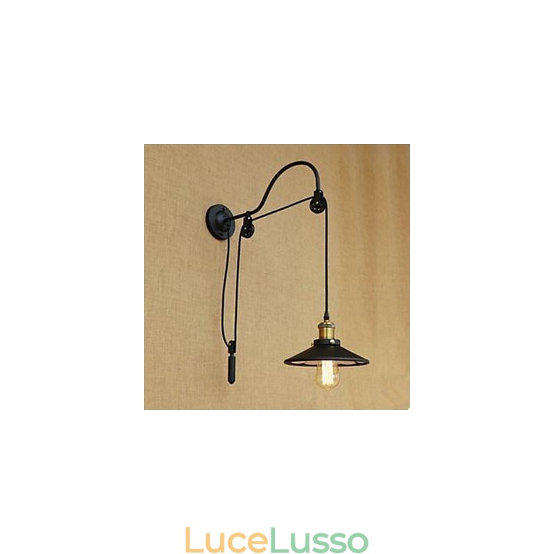 Lampada da parete per sala da pranzo con sollevamento e lunghezza del filo regolabile della lampada da parete per camera da letto in ferro con carattere creativo retrò