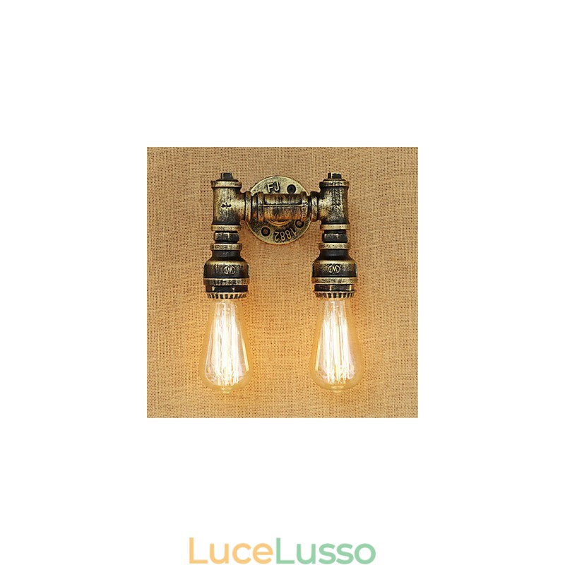 Dipinto rustico retrò in stile rustico per applique da parete con luce ambientale in stile mini