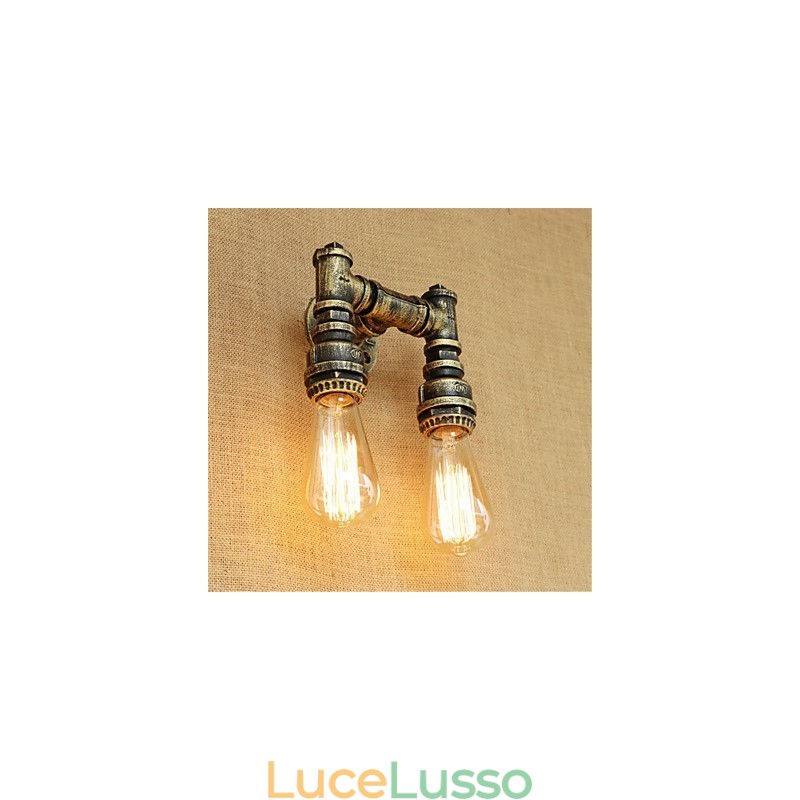 Dipinto rustico retrò in stile rustico per applique da parete con luce ambientale in stile mini