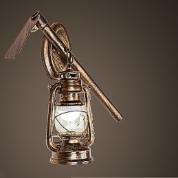 Dipinto rustico Lodge Caratteristica per applique da parete in stile Mini Uplight Applique da parete C
