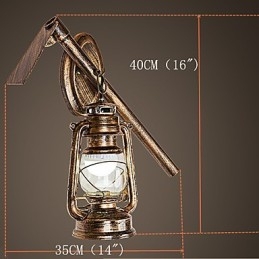 Dipinto rustico Lodge Caratteristica per applique da parete in stile Mini Uplight Applique da parete C