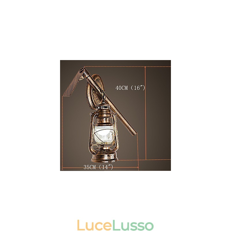 Dipinto rustico Lodge Caratteristica per applique da parete in stile Mini Uplight Applique da parete C