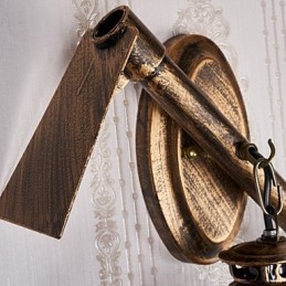 Dipinto rustico Lodge Caratteristica per applique da parete in stile Mini Uplight Applique da parete C