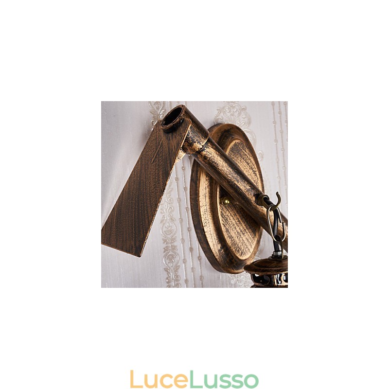 Dipinto rustico Lodge Caratteristica per applique da parete in stile Mini Uplight Applique da parete C