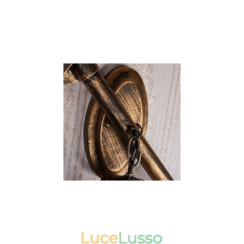 Dipinto rustico Lodge Caratteristica per applique da parete in stile Mini Uplight Applique da parete C