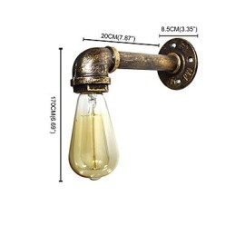 Applique da parete rustica in ottone antico tradizionale classico per luce ambientale