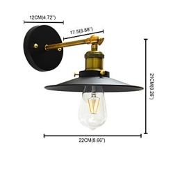 Lampada da parete in ferro con vernice a parete singola Lampada da parete con spada laser nera stupida