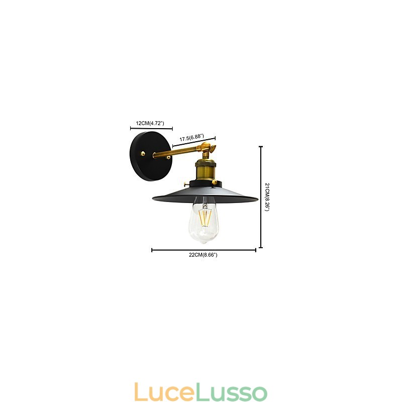 Lampada da parete in ferro con vernice a parete singola Lampada da parete con spada laser nera stupida