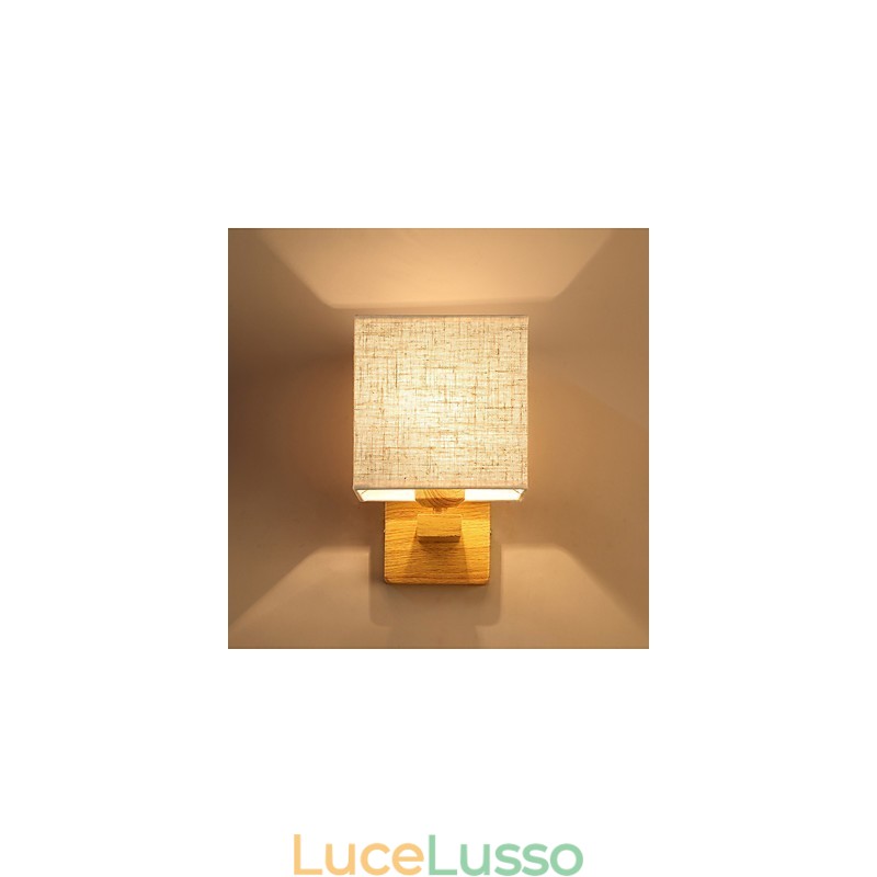 Lampada da tavolo minimalista in legno massello Lampada da comodino