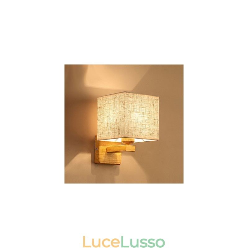 Lampada da tavolo minimalista in legno massello Lampada da comodino