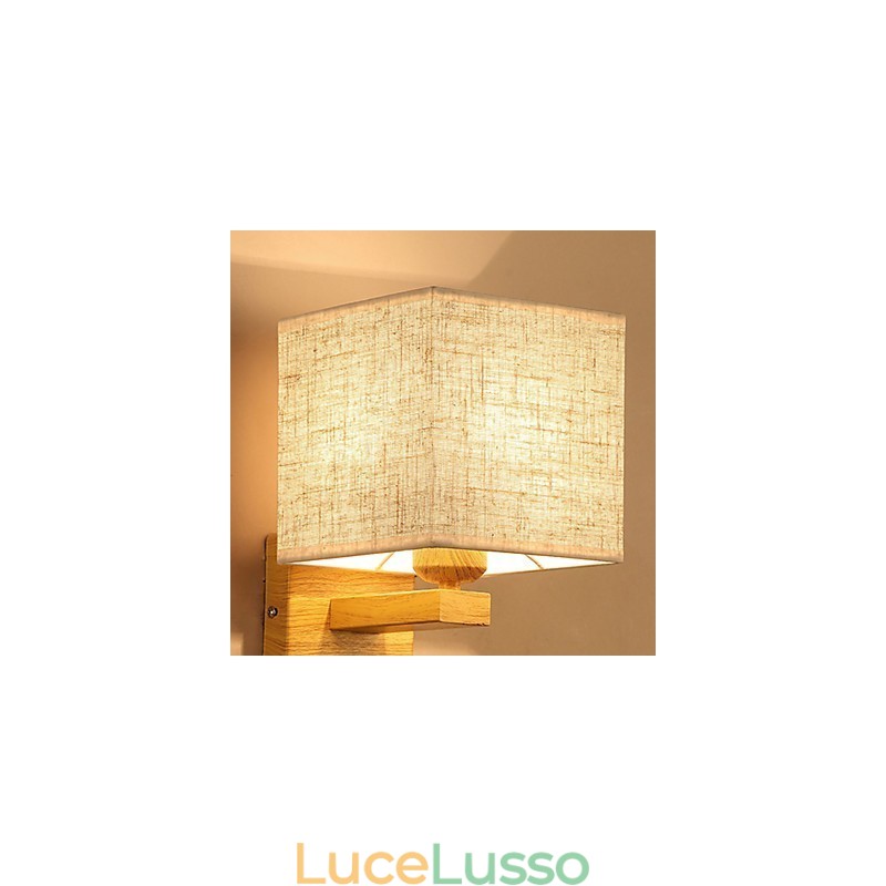 Lampada da tavolo minimalista in legno massello Lampada da comodino