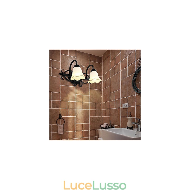 Rustic Lodge elettrolitico Caratteristica per illuminazione da parete per bagno Downlight