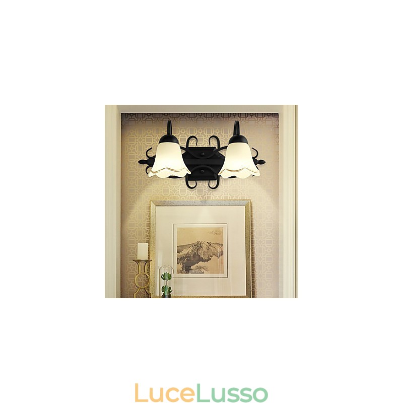 Rustic Lodge elettrolitico Caratteristica per illuminazione da parete per bagno Downlight