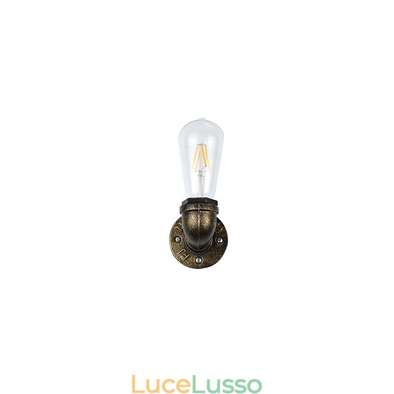 Applique da parete rustica in ottone antico tradizionale classico per luce ambientale