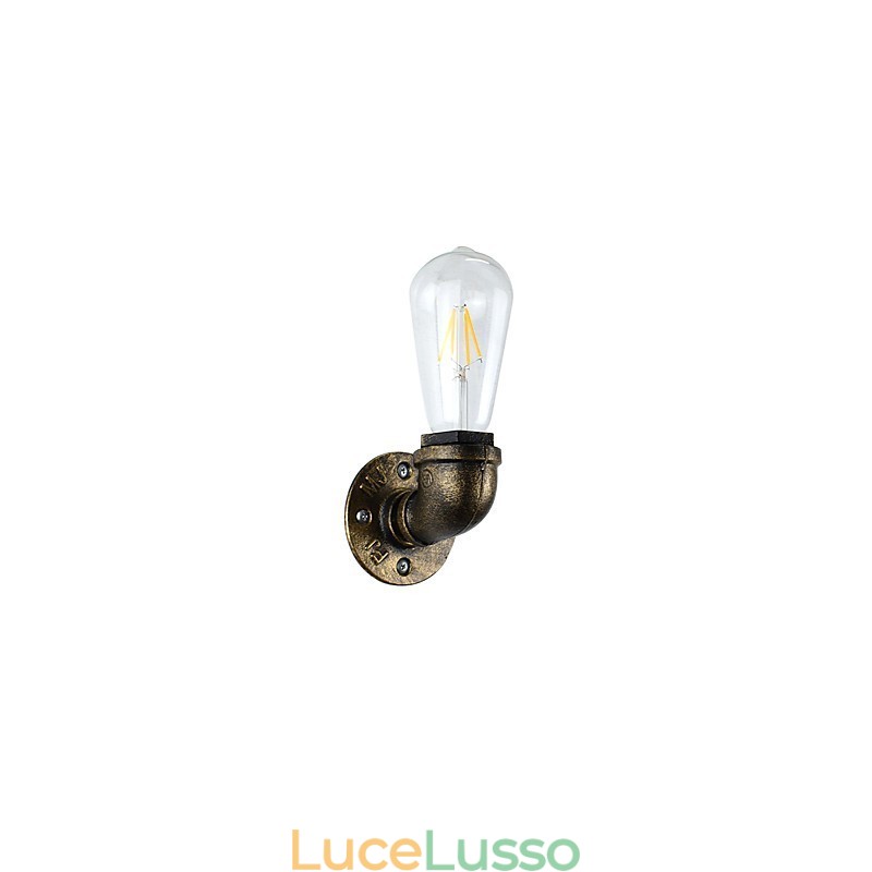 Applique da parete rustica in ottone antico tradizionale classico per luce ambientale