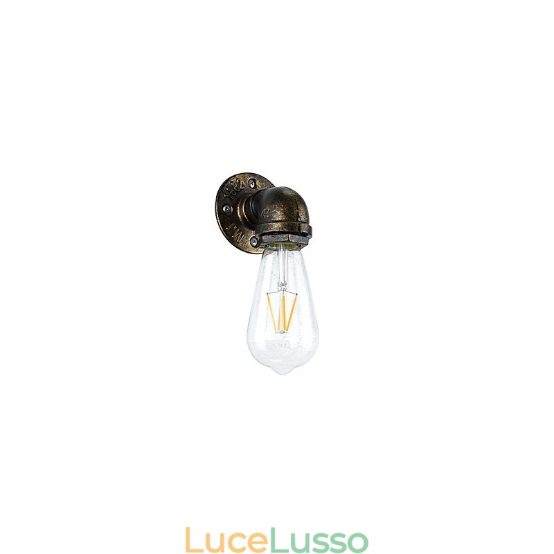 Applique da parete rustica in ottone antico tradizionale classico per luce ambientale
