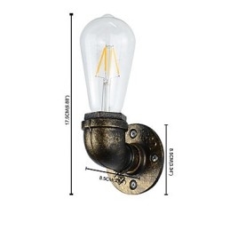 Applique da parete rustica in ottone antico tradizionale classico per luce ambientale