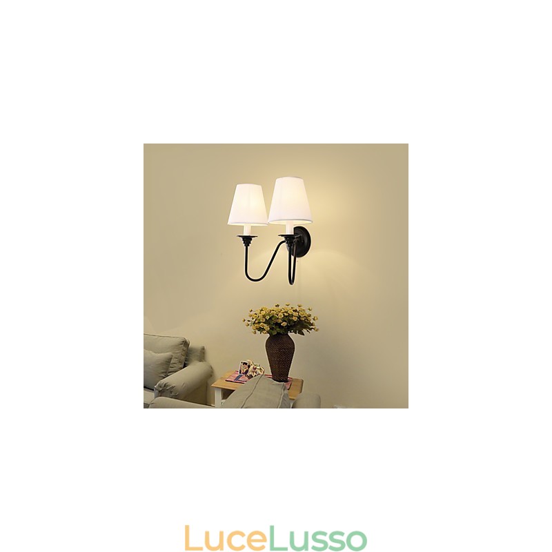 Finitura rustica in ossido nero per protezione degli occhi Applique da parete con luce ambientale