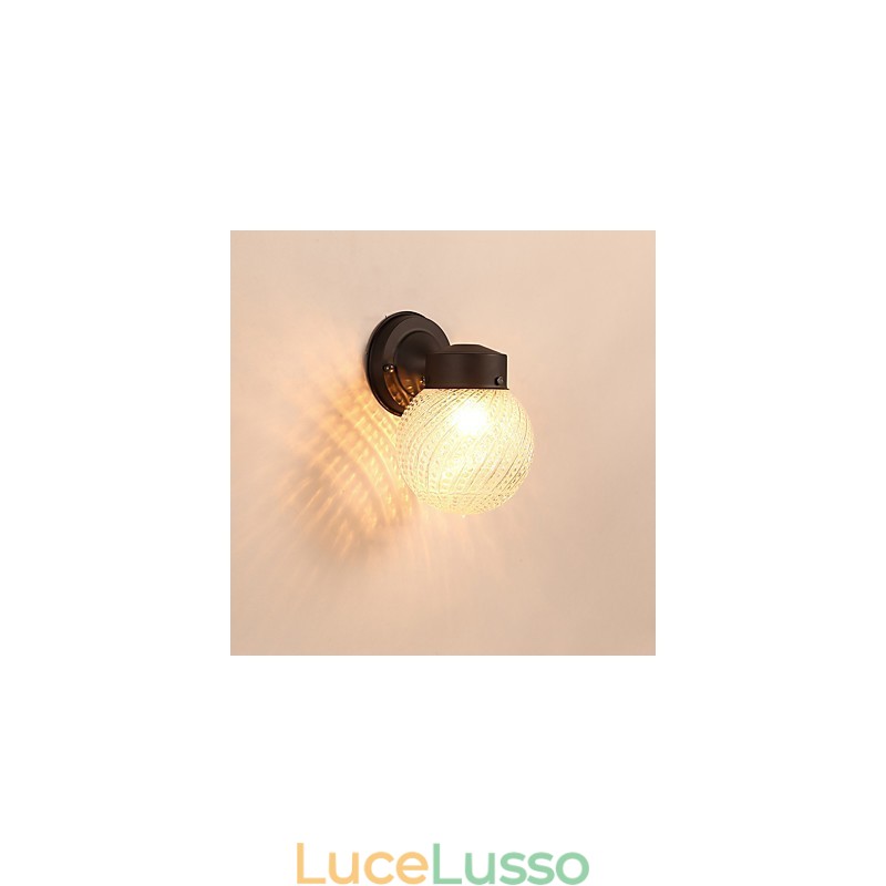 Finitura moderna contemporanea in ossido nero per applique da parete con luce ambientale in stile mini