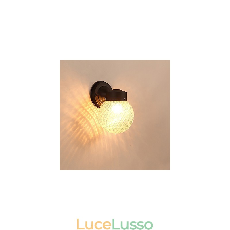 Finitura moderna contemporanea in ossido nero per applique da parete con luce ambientale in stile mini