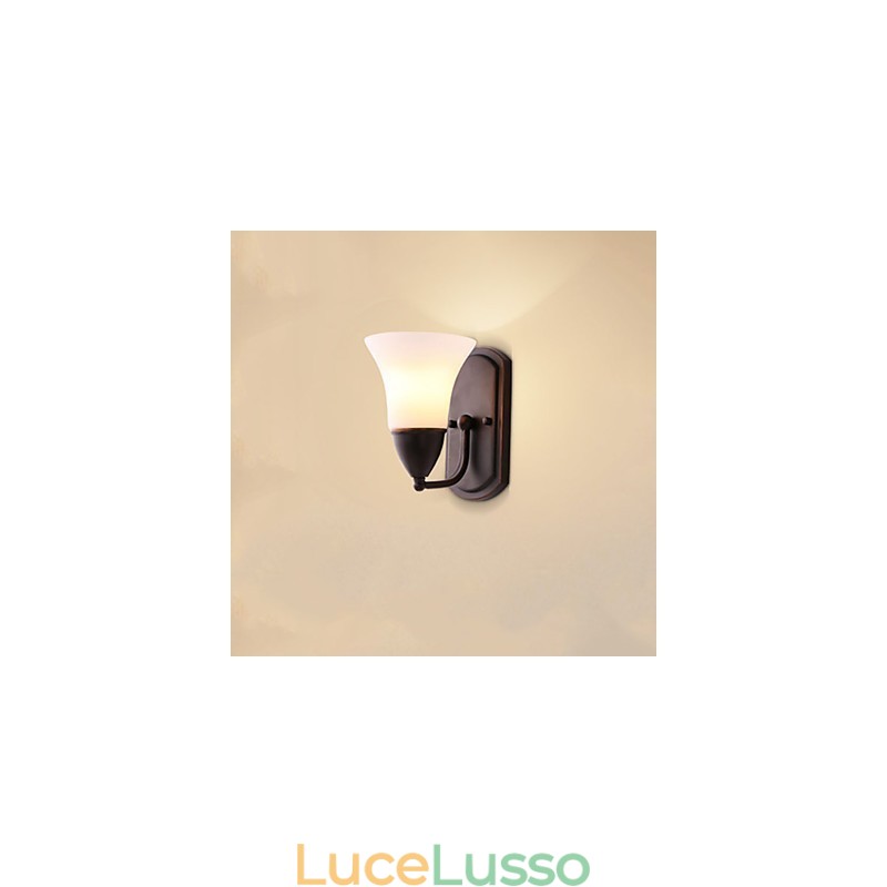 Finitura rustica in ossido nero per protezione degli occhi Applique da parete con luce ambientale